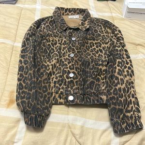 Leopard print Jean jacket